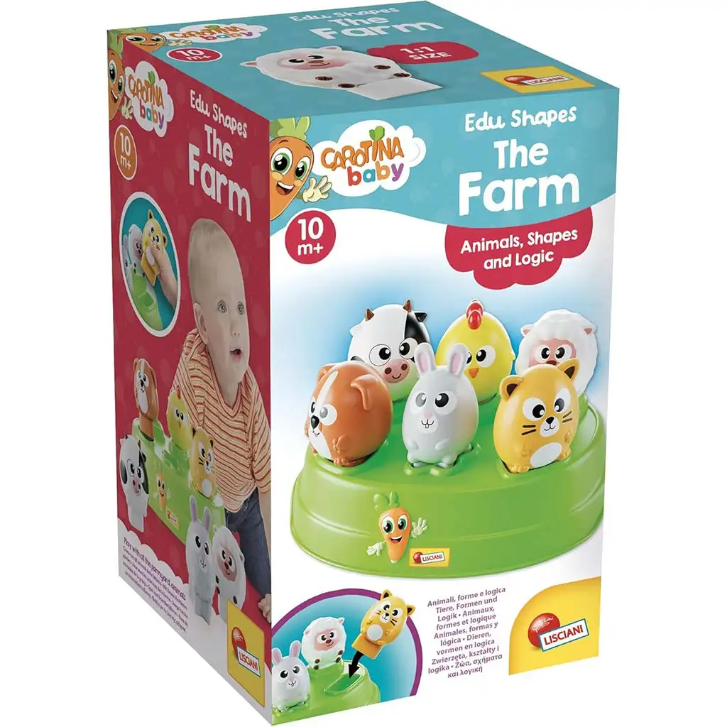 imagen de Carotina baby: Juego de encaje de formas de animales de granja - Lisciani 1