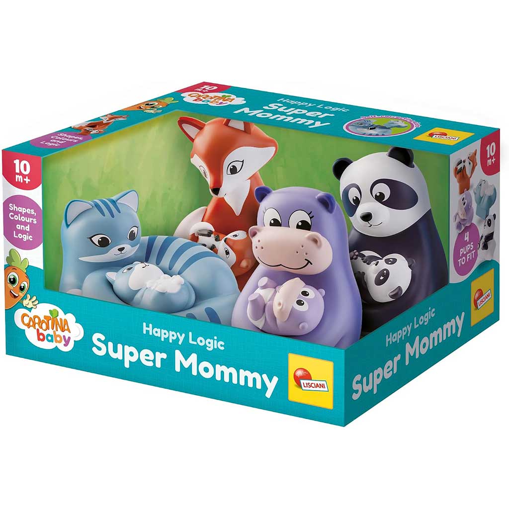 imagen de Carotina Baby: Super Mommy animales y sus crías juego de desarrollo de habilidades - Lisciani 1