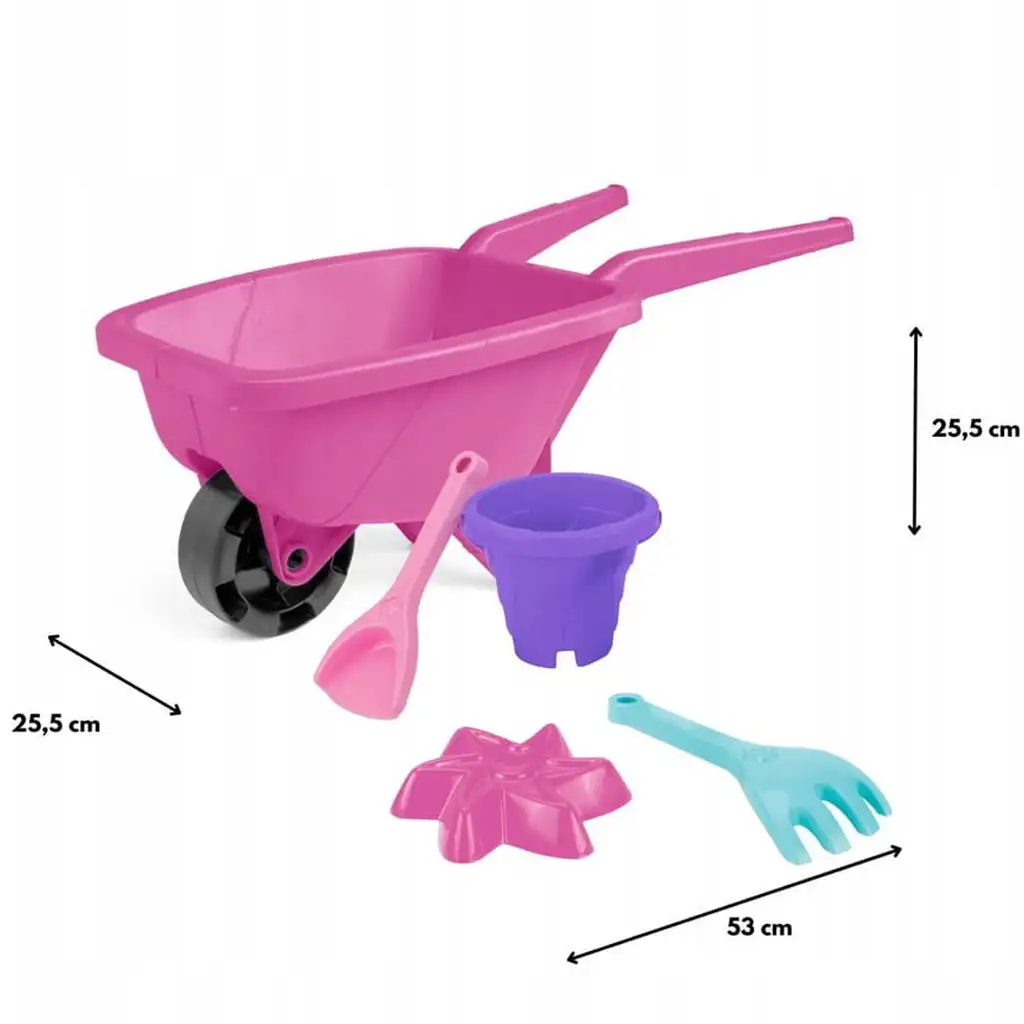 imagen de Carretilla de arena pequeña en color rosa con accesorios - Wader 2