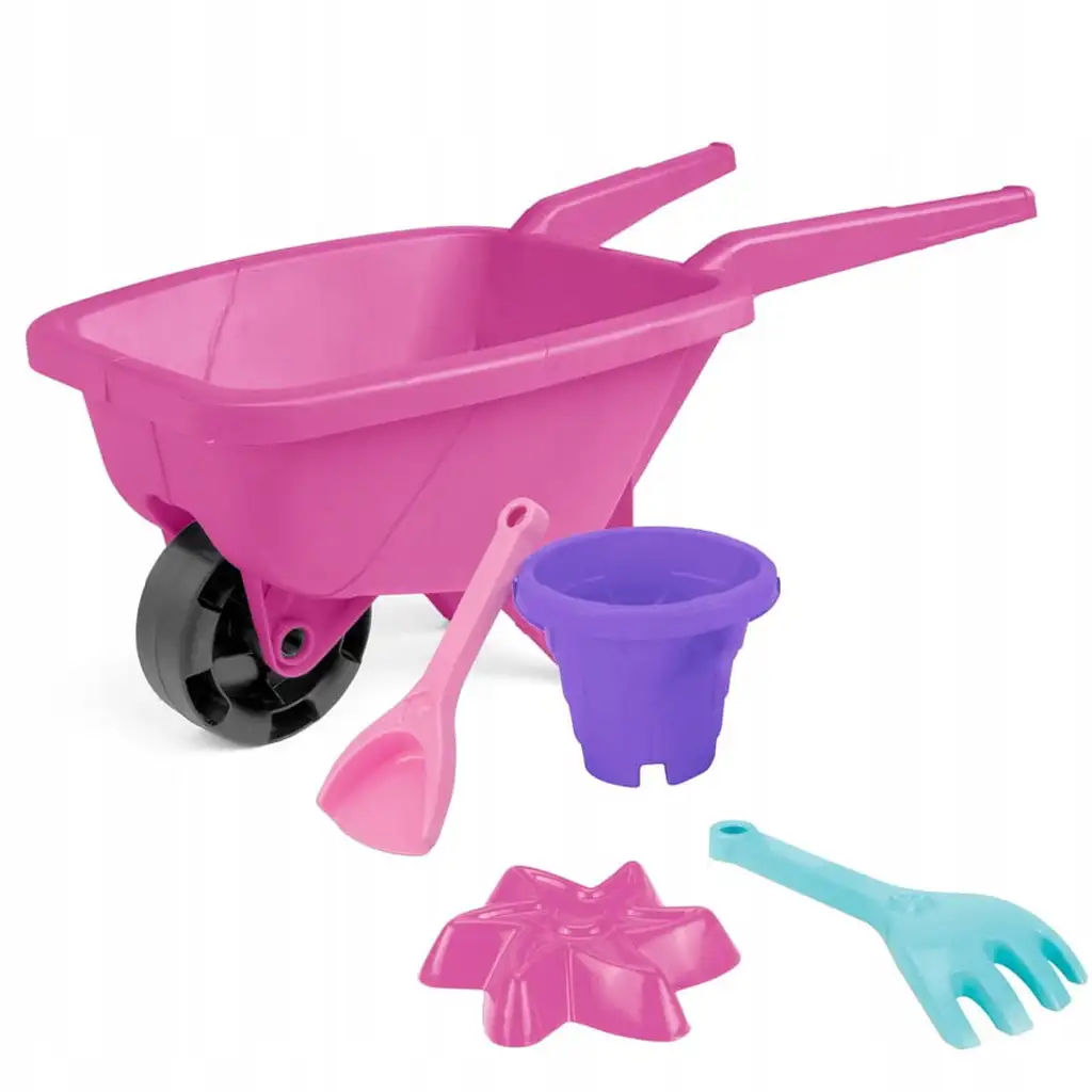 imagen de Carretilla de arena pequeña en color rosa con accesorios - Wader 1