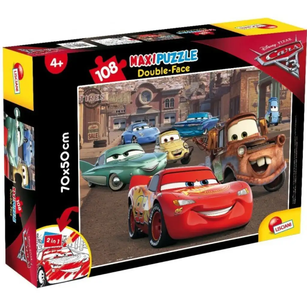 imagen de Cars 2 en 1 108 piezas puzzle y colorear 70x50cm - Lisciani 2