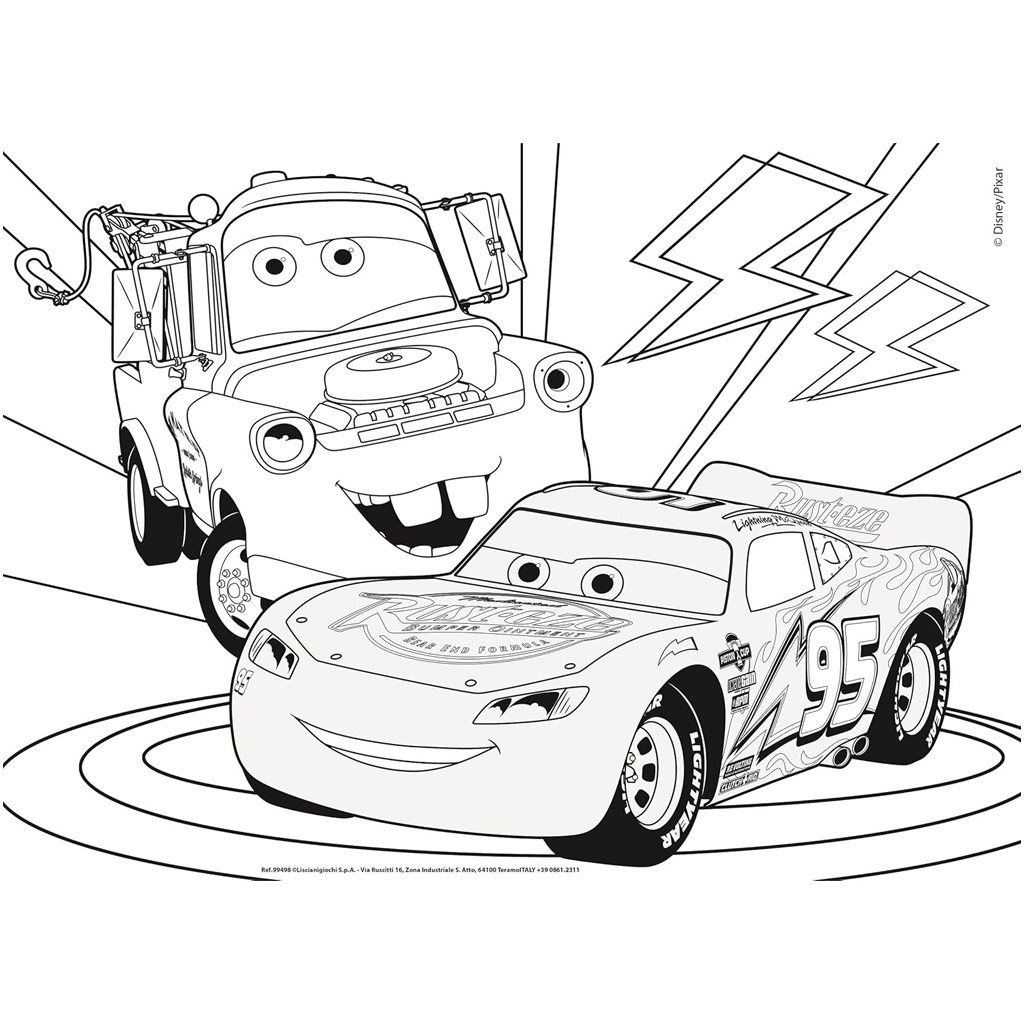 imagen de Cars 2 en 1 24 piezas puzzle y colorear 35x25cm - Lisciani 3