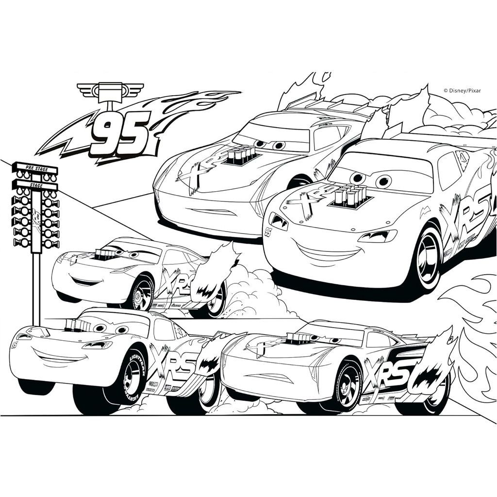 imagen de Cars 2 en 1 2x24 piezas maxi puzzle y colorear - Lisciani 4