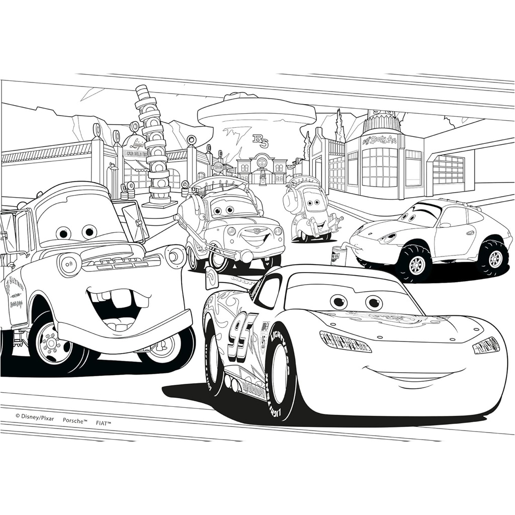imagen de Cars 2 en 1 2x24 piezas maxi puzzle y colorear - Lisciani 5