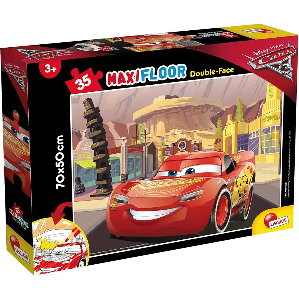 imagen de Cars 2 en 1 maxi puzzle y colorear de 35 piezas 70x50cm - Lisciani 1
