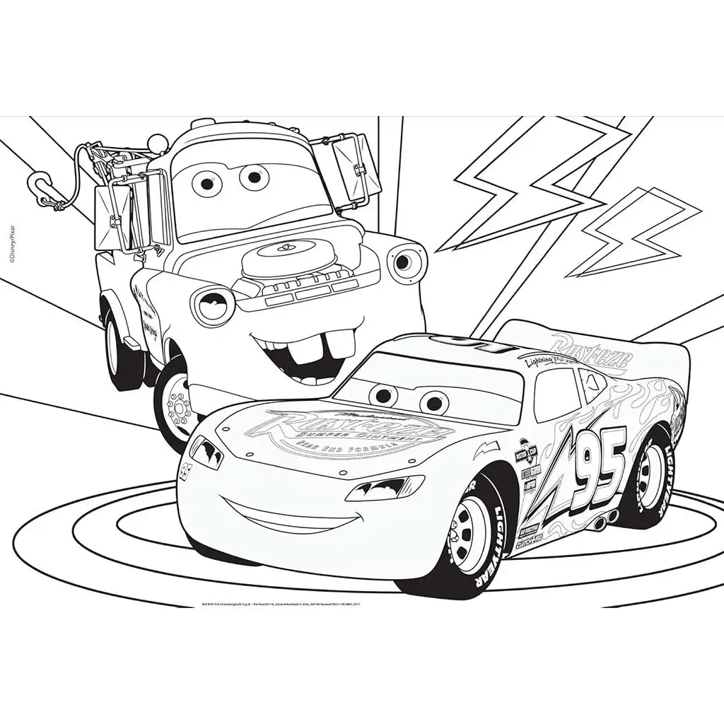 imagen de Cars 2 en 1 maxi rompecabezas y libro para colorear 50x35cm - Lisciani 2