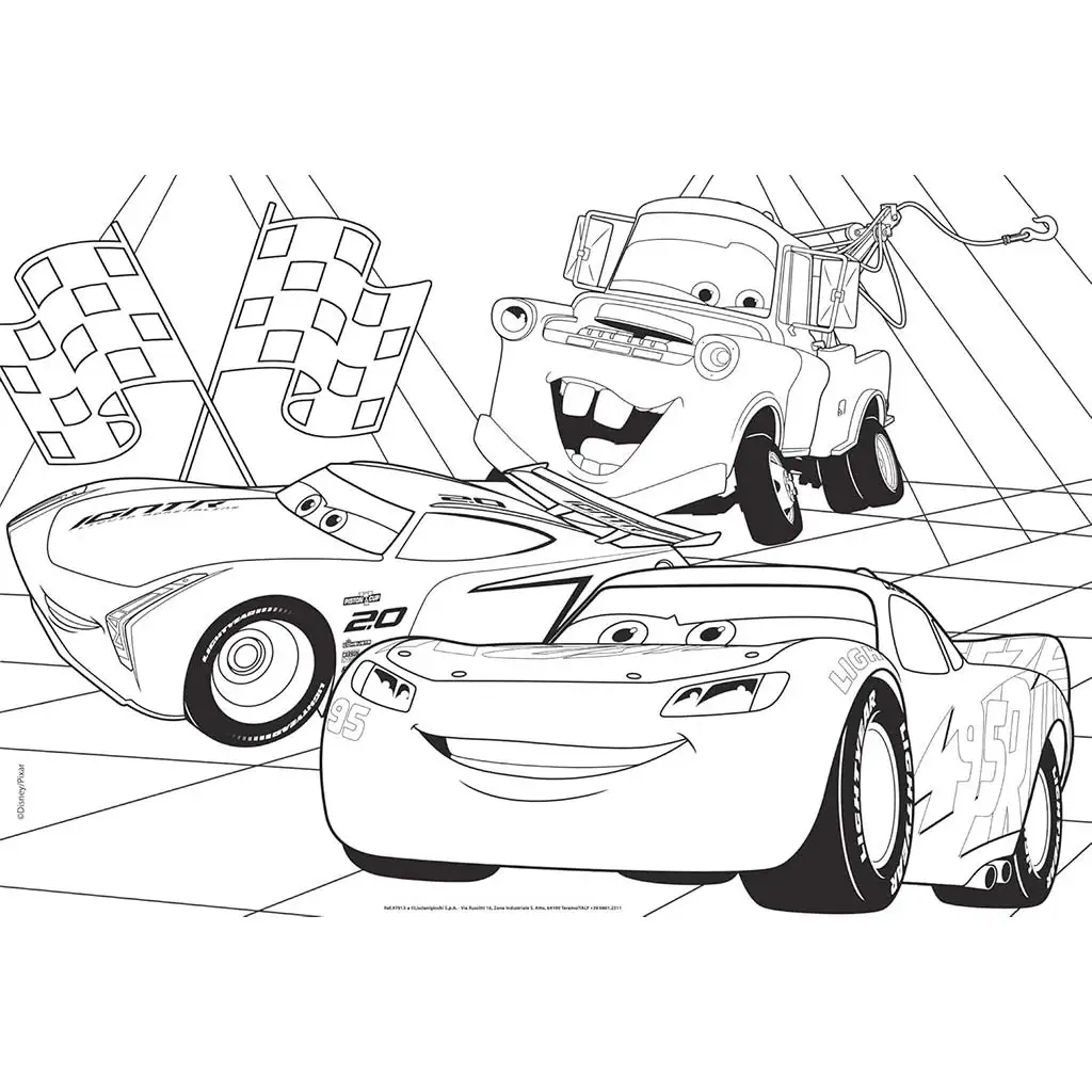 imagen de Cars 2 en 1 maxi rompecabezas y libro para colorear 50x35cm - Lisciani 3