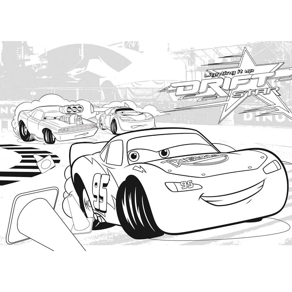 imagen de Cars 2 en 1 puzzle y libro para colorear de 250 piezas 50x35cm - Lisciani 3