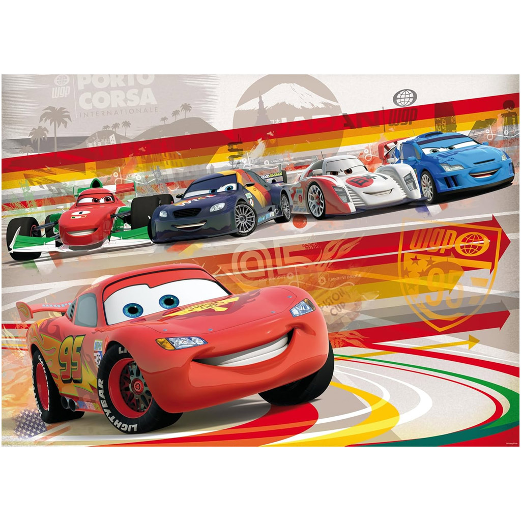 imagen de Cars 2 en 1 puzzle y libro para colorear de 60 piezas 50x35cm - Lisciani 2