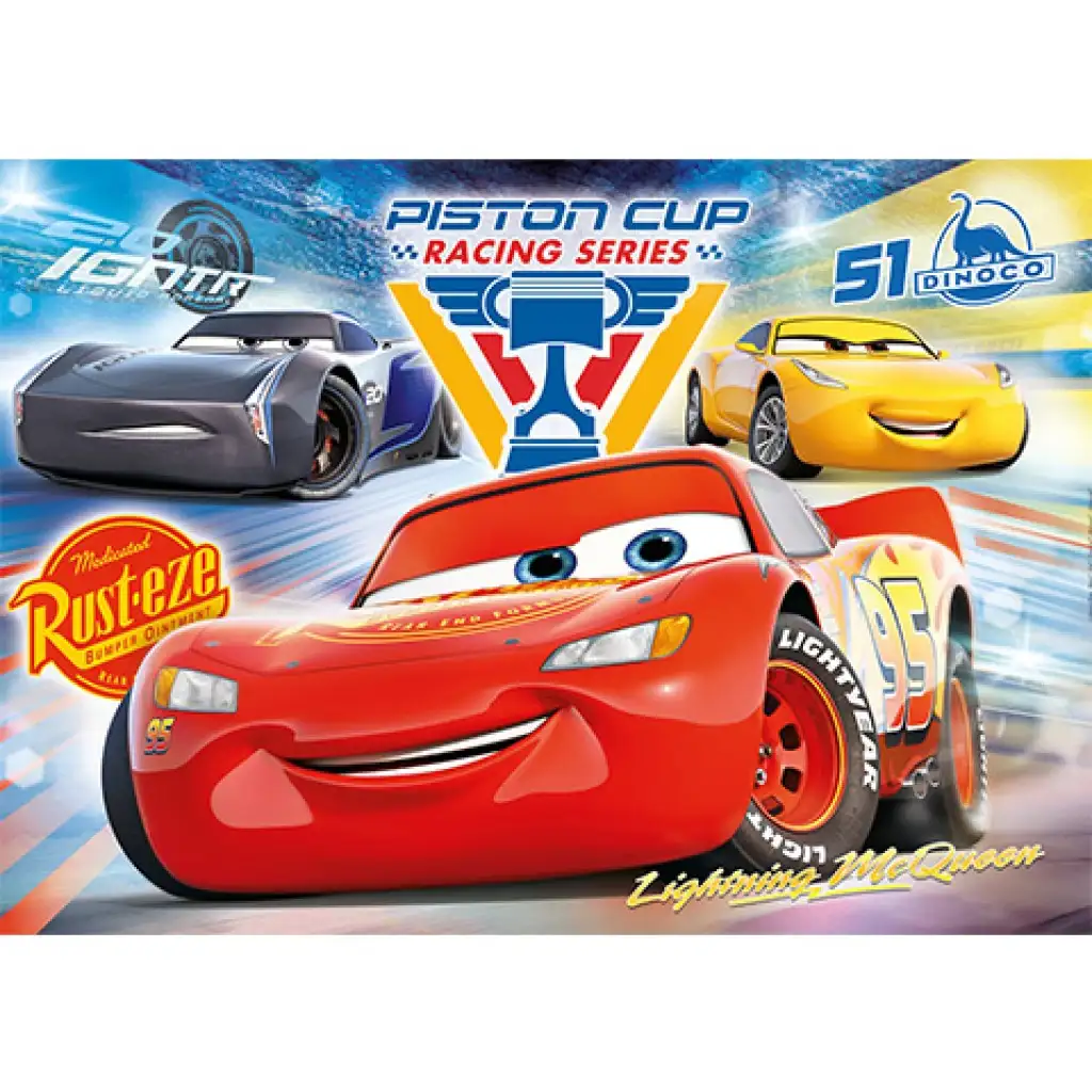 imagen de Cars 3 Copa de Radiador Supercolor puzzle de 104 piezas - Clementoni 2