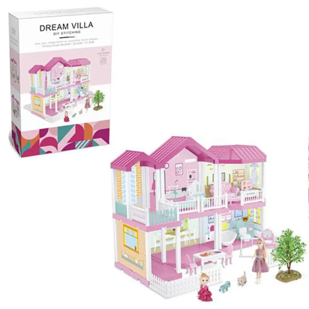 imagen de Casa de ensueño juego de muebles con muñecas 68x51x39cm 1