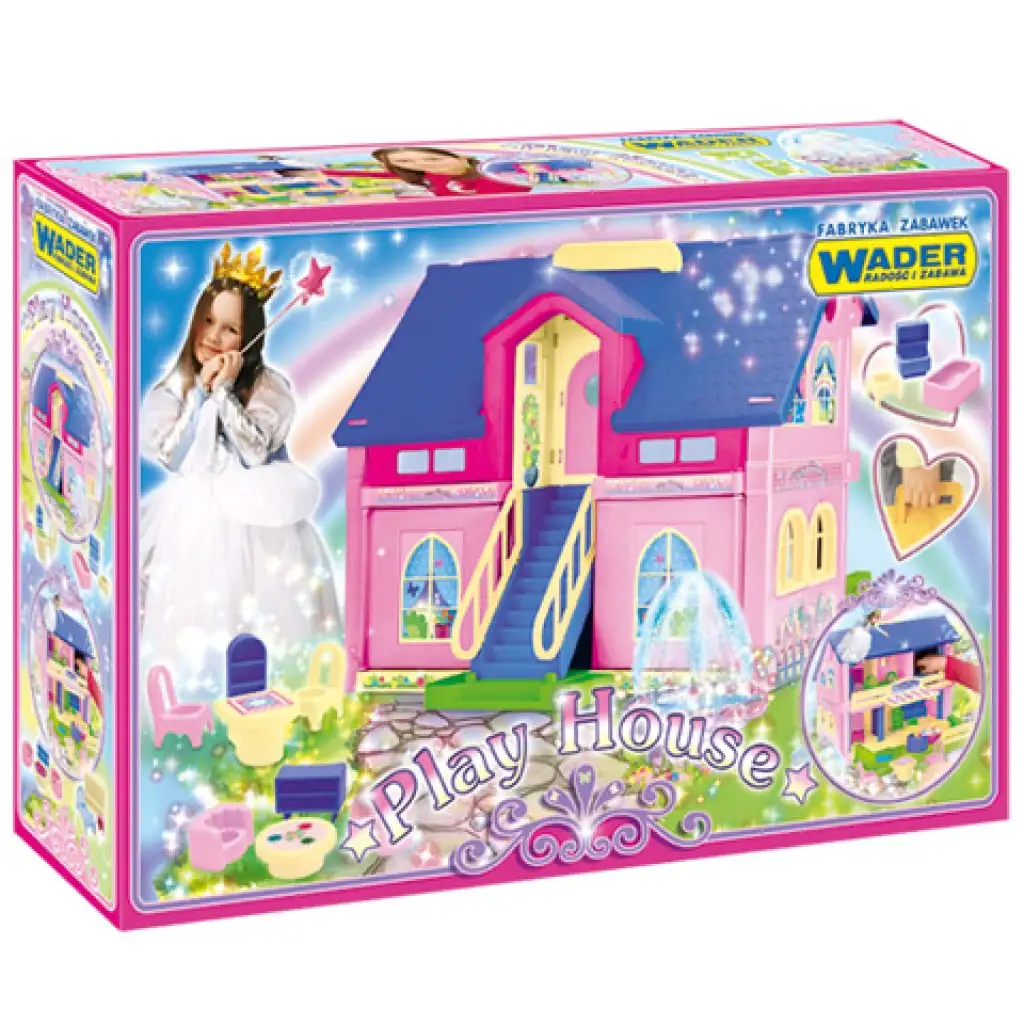 imagen de Casa de muñecas de 2 pisos con muebles - Wader 2
