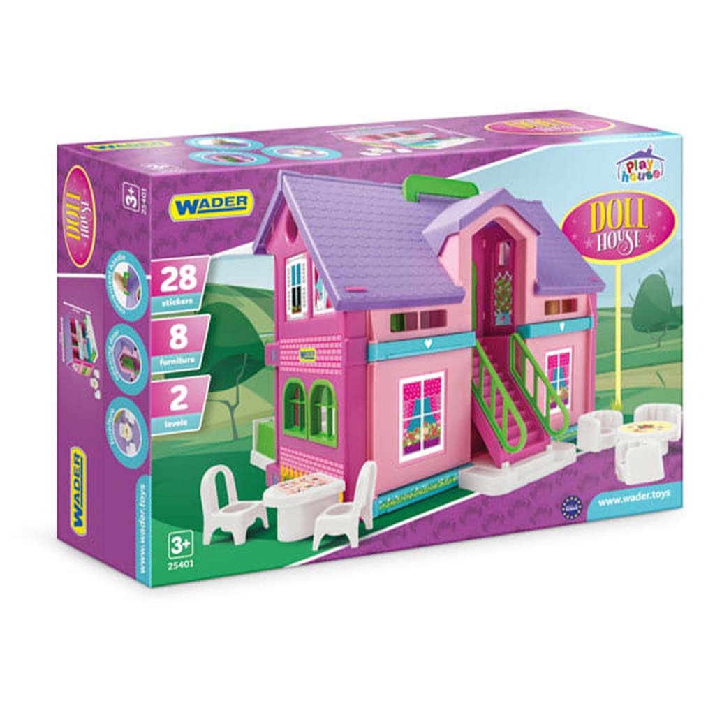 imagen de Casa de muñecas de 2 pisos con muebles - Wader 3