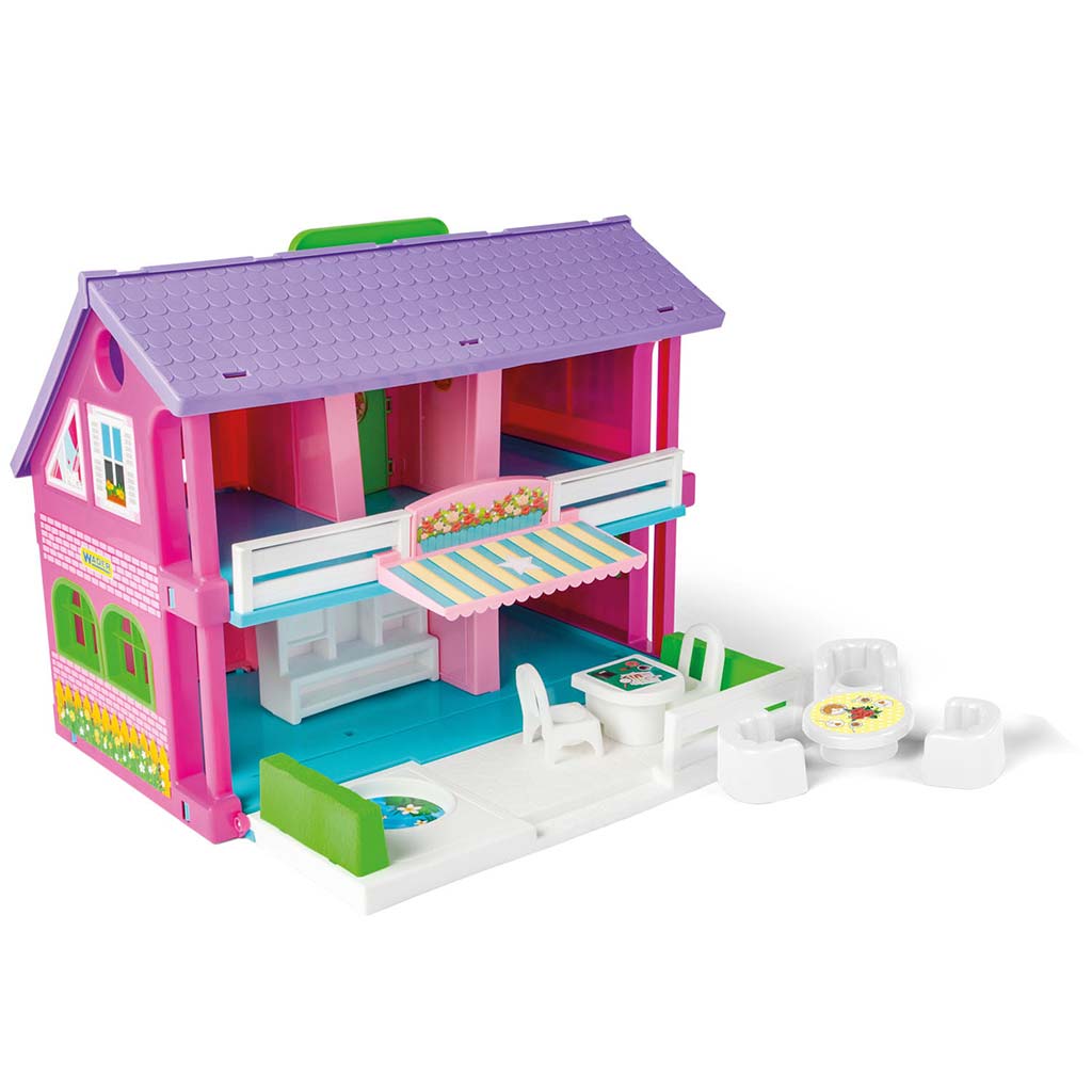 imagen de Casa de muñecas de 2 pisos con muebles - Wader 4