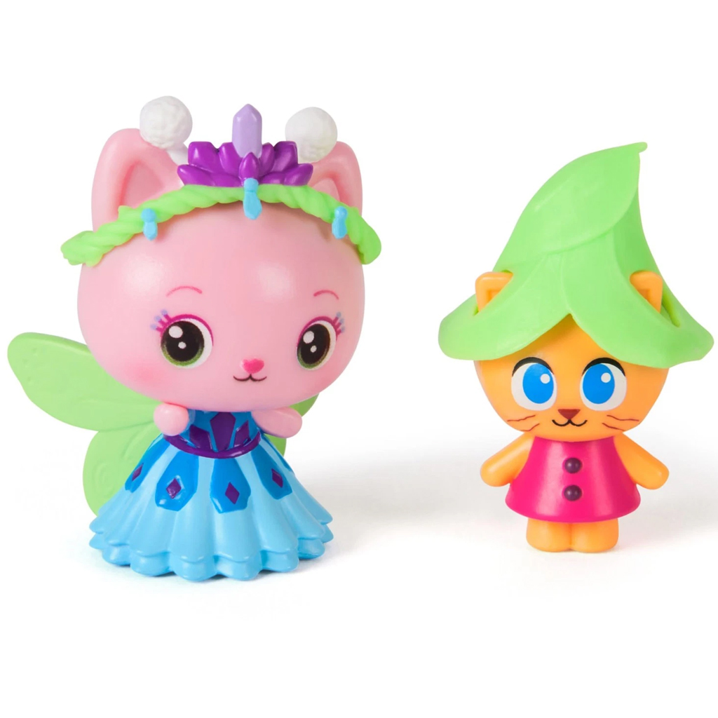 imagen de Casa de muñecas de Gabi Mozi: Paquete de figuras de jardín de cristal de 2 piezas – Queen Kitty Fairy y Kitty Gnome – Spin Master 2