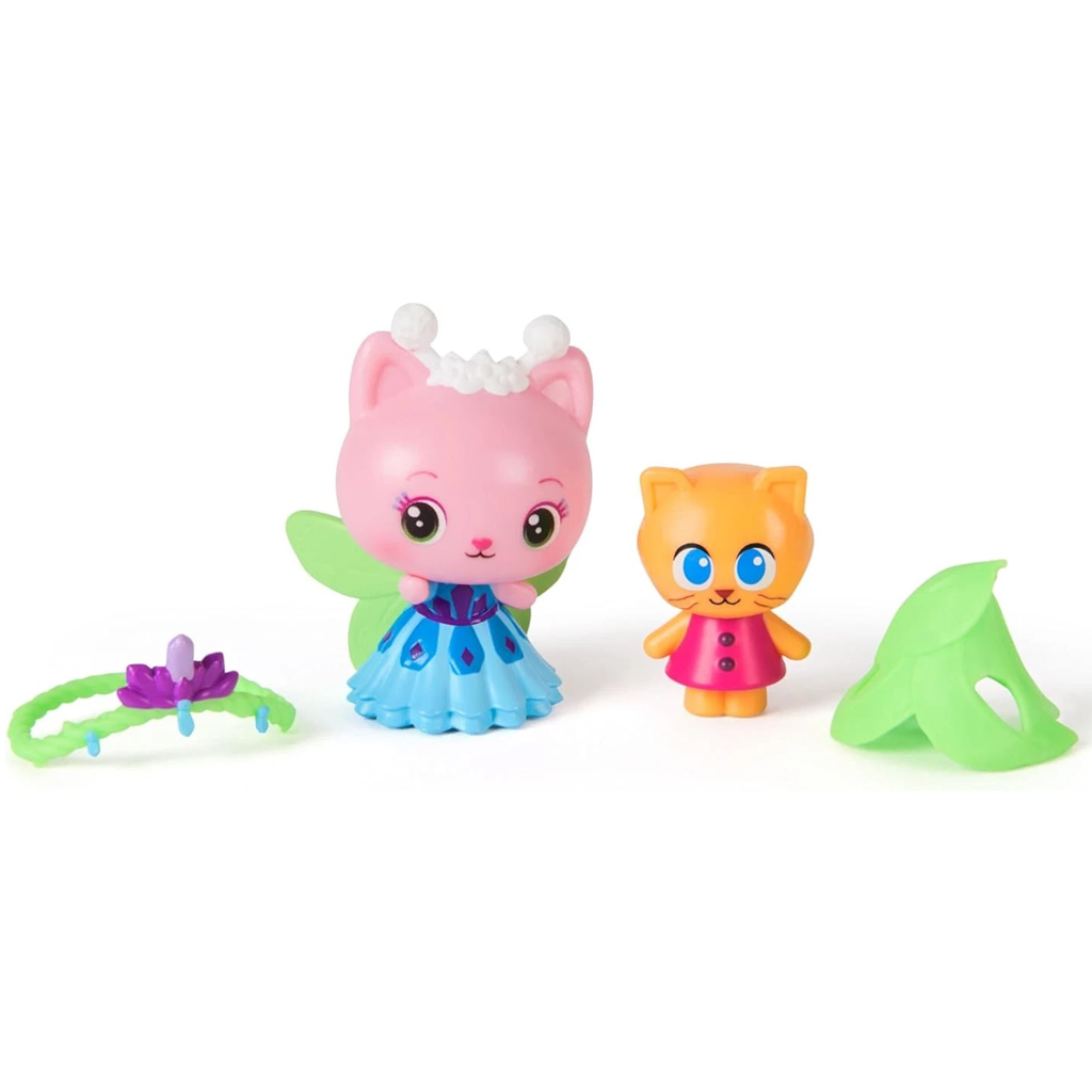 imagen de Casa de muñecas de Gabi Mozi: Paquete de figuras de jardín de cristal de 2 piezas – Queen Kitty Fairy y Kitty Gnome – Spin Master 3