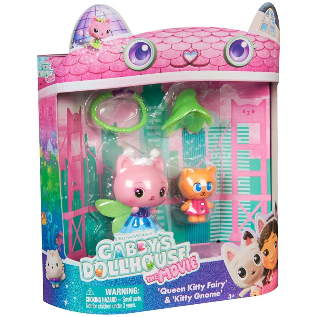 imagen de Casa de muñecas de Gabi Mozi: Paquete de figuras de jardín de cristal de 2 piezas – Queen Kitty Fairy y Kitty Gnome – Spin Master 1