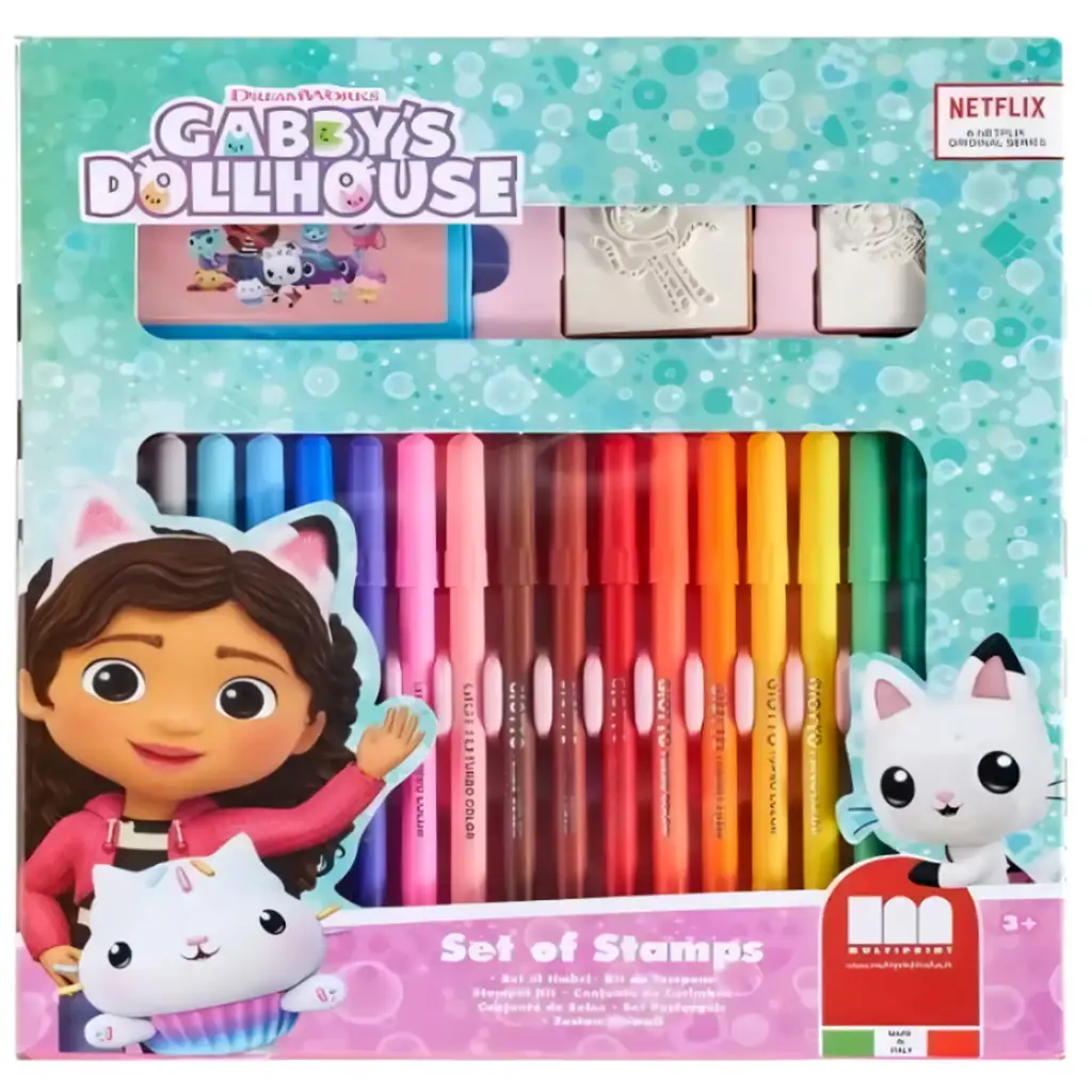 imagen de Casa de muñecas Gabi 18 piezas set de sellos con rotuladores - Multiprint 1
