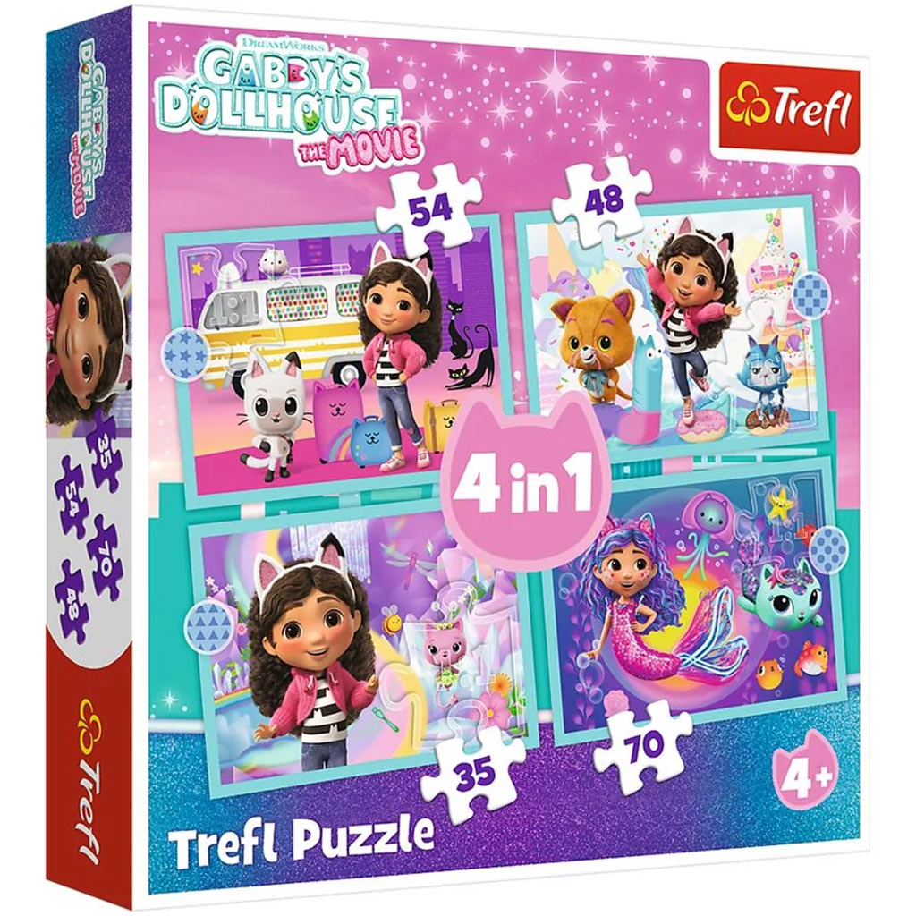 imagen de Casa de muñecas Gabi 4 en 1 puzzle de 35-48-54-70 piezas - Trefl 1