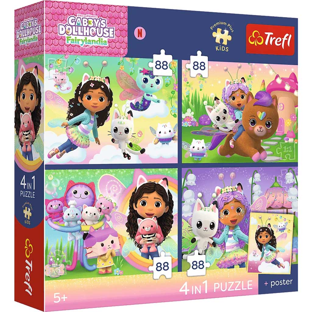 imagen de Casa de muñecas Gabi 4x88 piezas premium plus kids con póster - Trefl 1