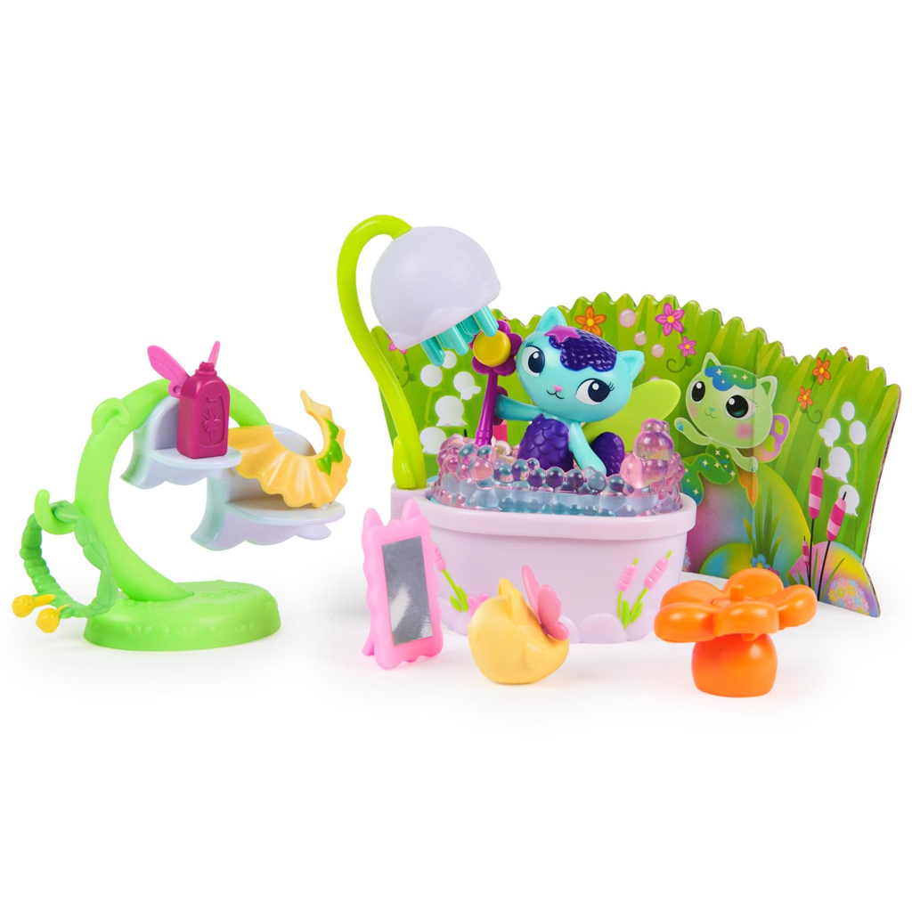 imagen de Casa de muñecas Gabi: Juego de muebles de sirena encantadora con figura MerCat - Spin Master 2