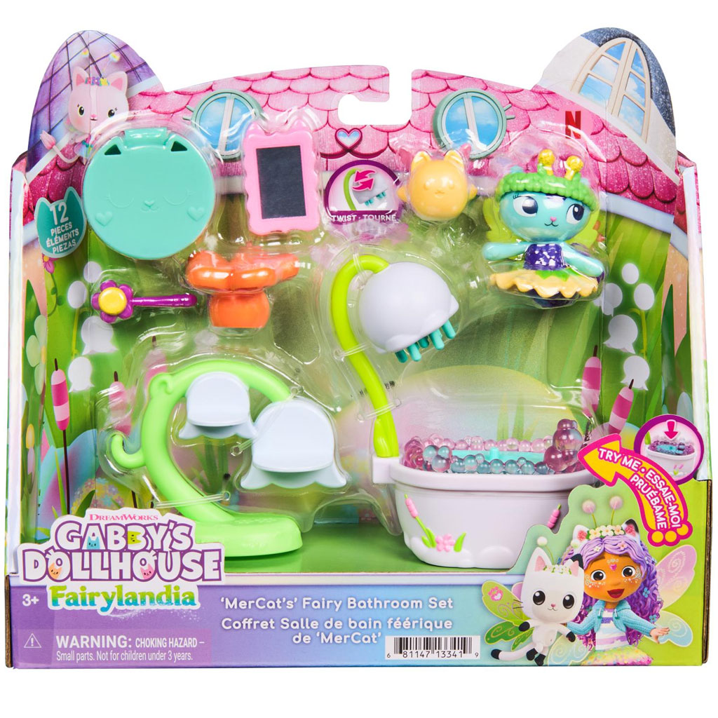 imagen de Casa de muñecas Gabi: Juego de muebles de sirena encantadora con figura MerCat - Spin Master 1