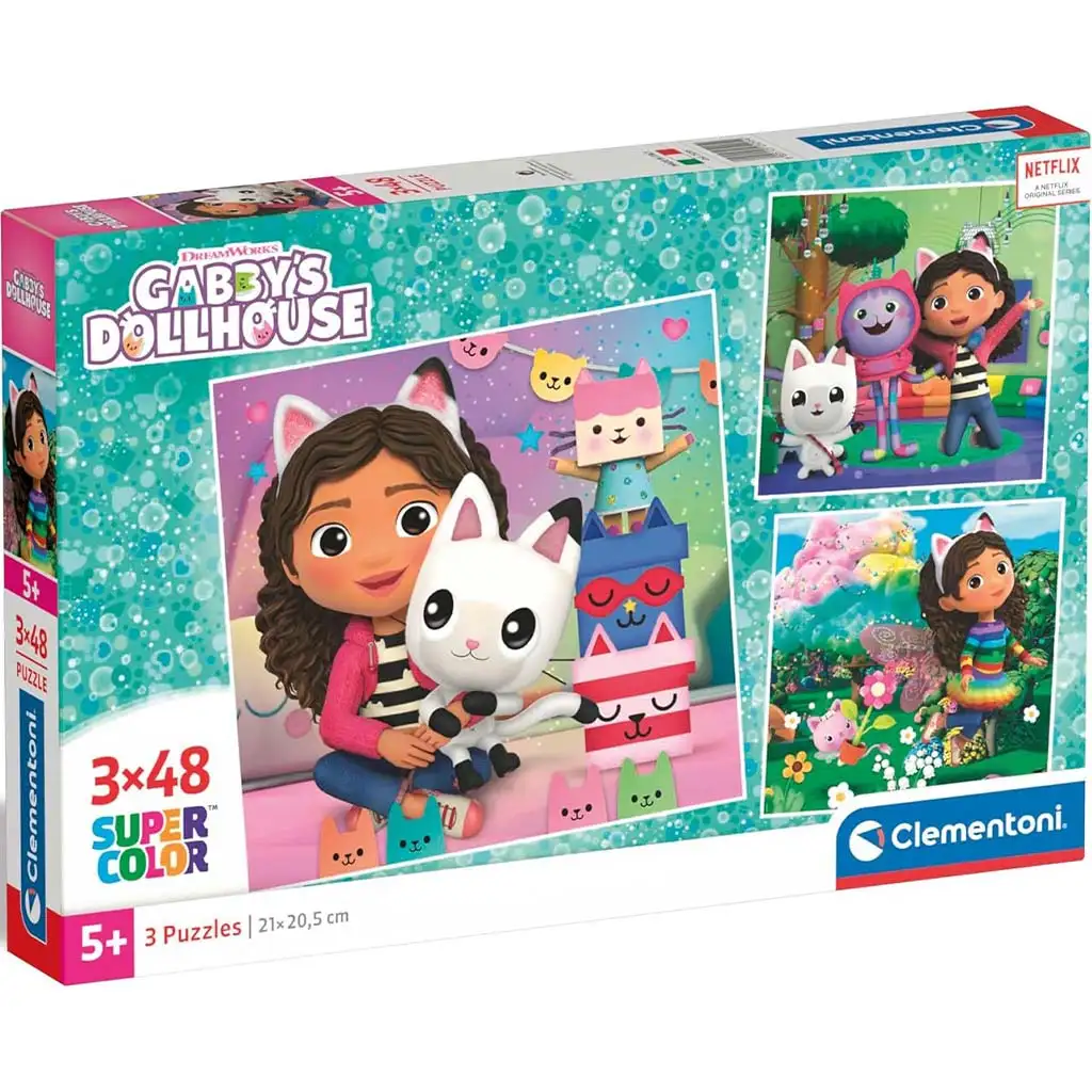 imagen de Casa de muñecas Gabi puzzle de 3x48 piezas Supercolor - Clementoni 1