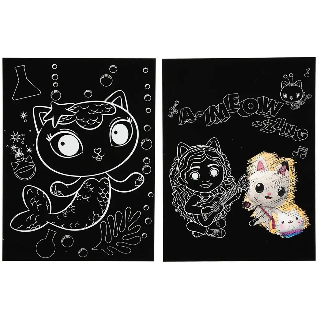 imagen de Casa de muñecas Gabi: Set de póster para crear rasguños de imágenes de 2 piezas 2