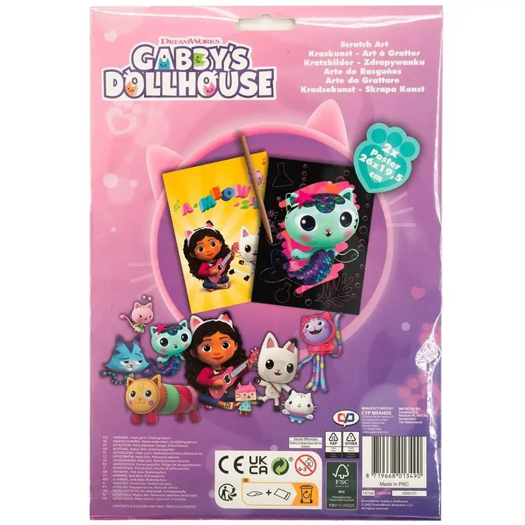 imagen de Casa de muñecas Gabi: Set de póster para crear rasguños de imágenes de 2 piezas 3