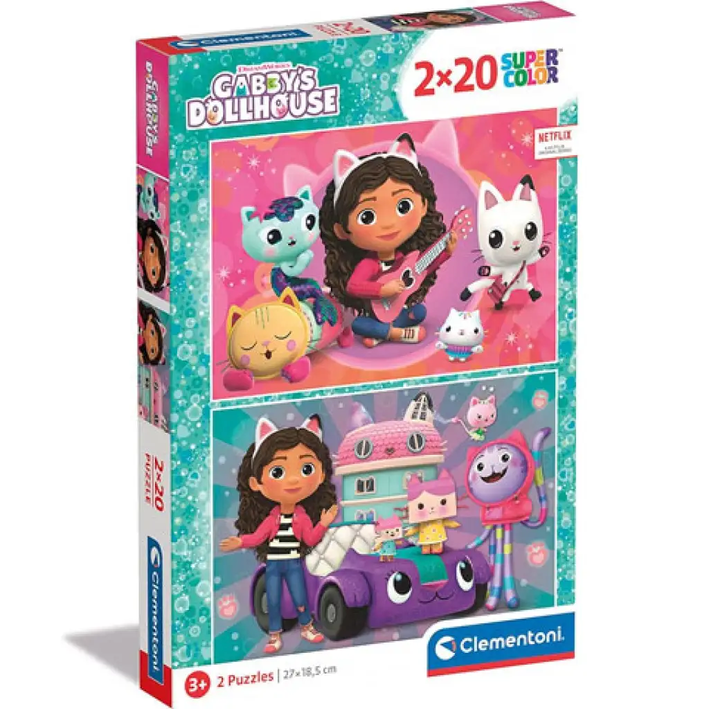 imagen de Casa de muñecas Gabi Supercolor 2x20 piezas puzzle - Clementoni 1