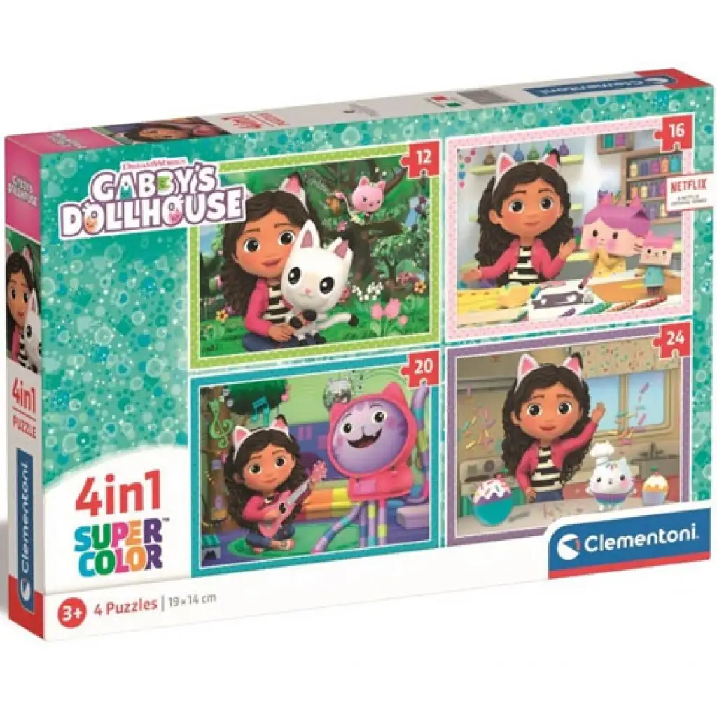 imagen de Casa de muñecas Gabi Supercolor 4 en 1 puzzle - Clementoni 1