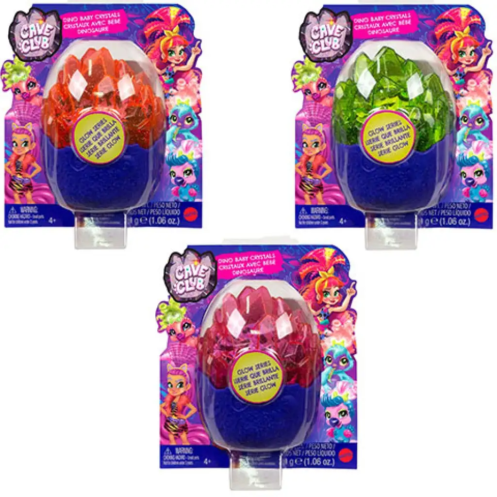 imagen de Cave Club: Sorpresas de criaturas prehistóricas en un huevo de cristal brillante en varias versiones - Mattel 1