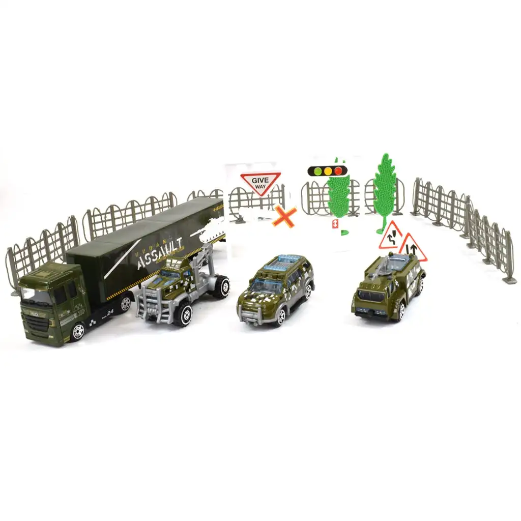 imagen de Chariot Die-Cast: Conjunto de vehículos militares de metal con accesorios en dos versiones 2
