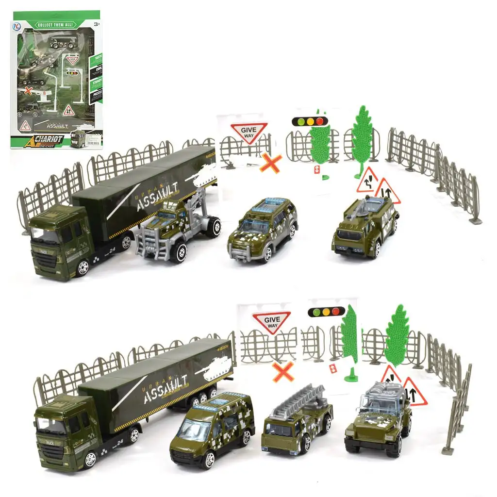 imagen de Chariot Die-Cast: Conjunto de vehículos militares de metal con accesorios en dos versiones 1
