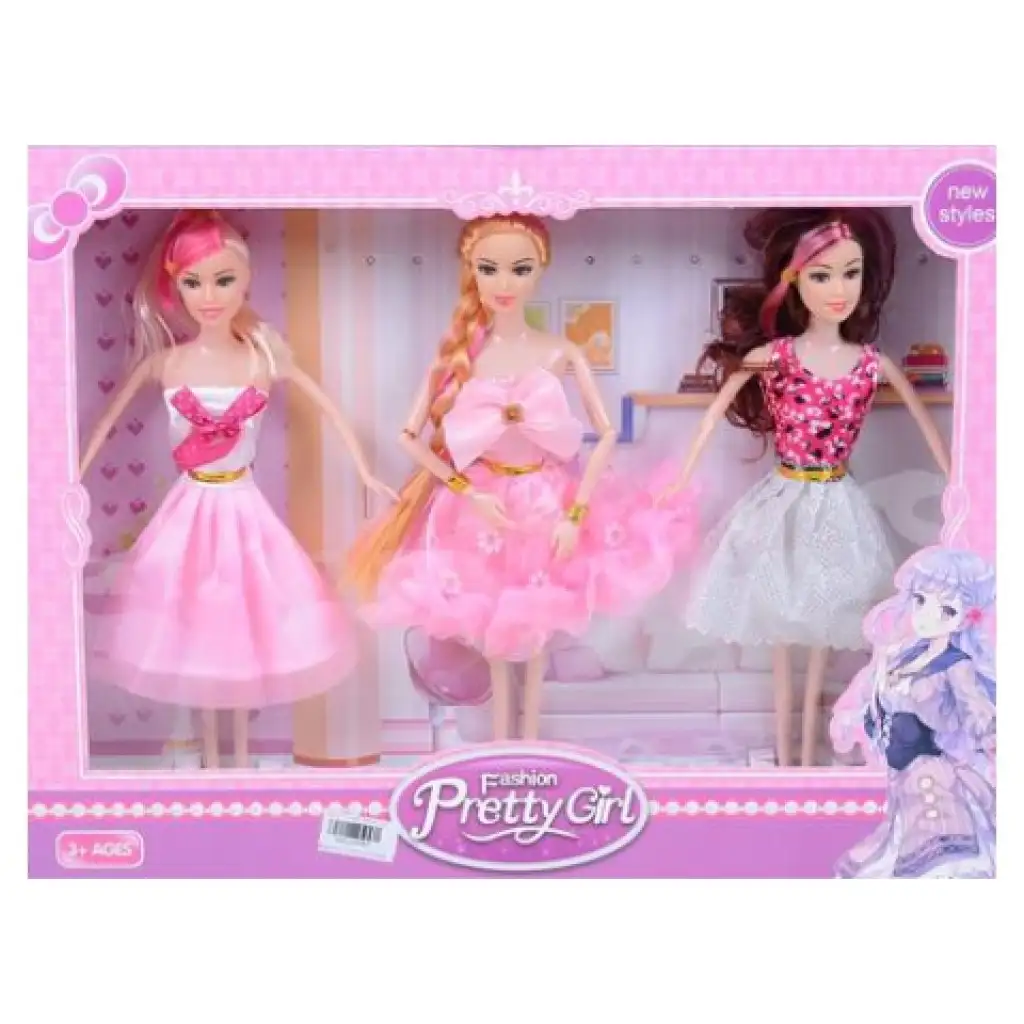 imagen de Chica de Moda: set de muñecas de moda de 3 piezas de 30 cm 1