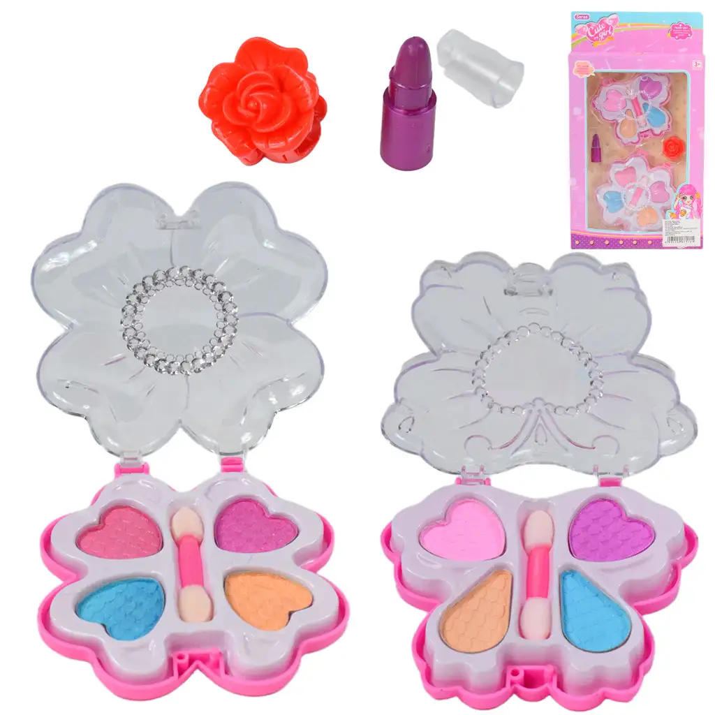 imagen de Chica Linda: Set de maquillaje con paleta en forma de flor y mariposa y accesorios 1