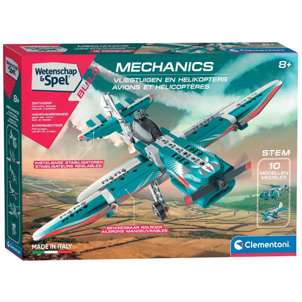 imagen de Ciencia y Juego: Aviones y helicópteros 10 en 1 set - Clementoni 1