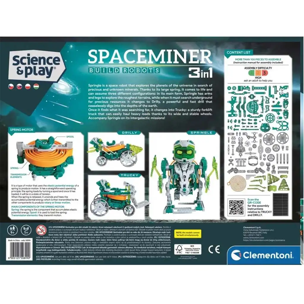 imagen de Ciencia y Juego: Robot minero espacial 3 en 1 construible - Clementoni 5