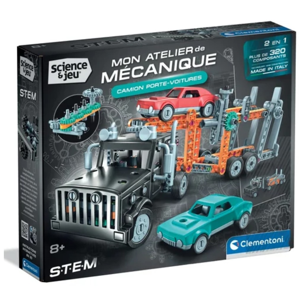 imagen de Ciencia y Juego: Taller Mecánico - Kit de Construcción de Camión de Transporte - Clementoni 1