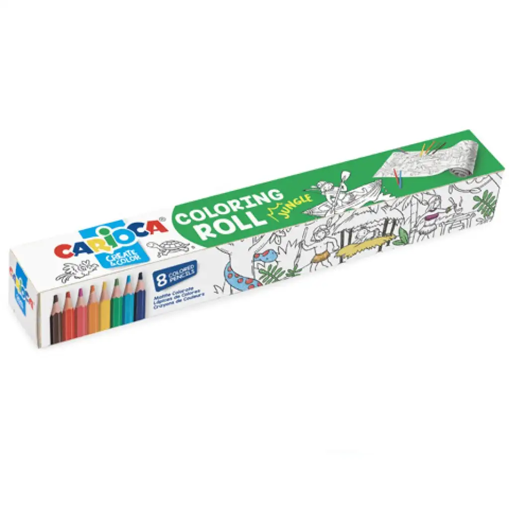 imagen de Cilindro para colorear de jungla con 8 lápices - Carioca 1