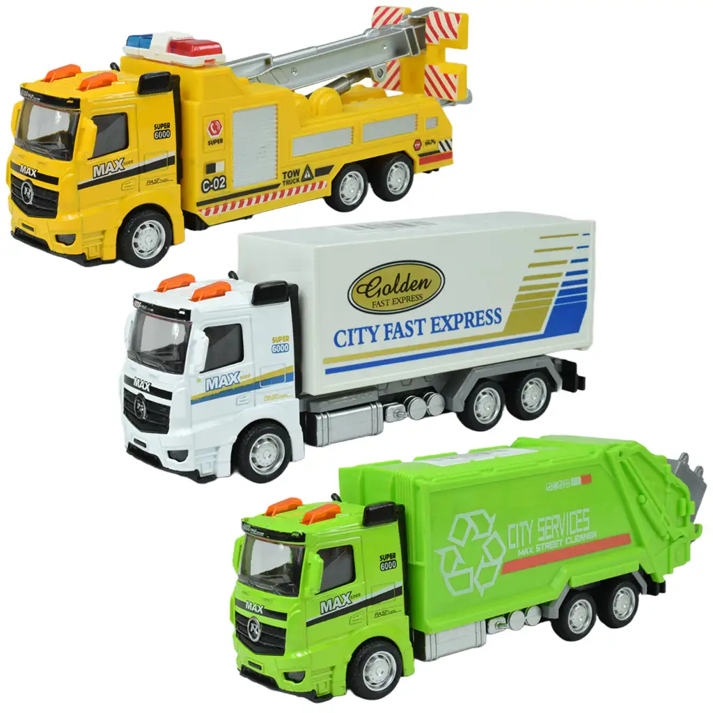 imagen de City Cars: Camión de carga con ruedas de impulso en varias versiones 19cm 1ud 1