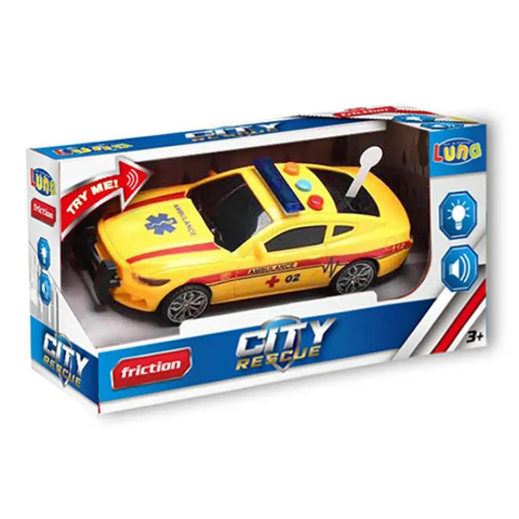 imagen de City Rescue coche de rescate con luz y sonido amarillo 1
