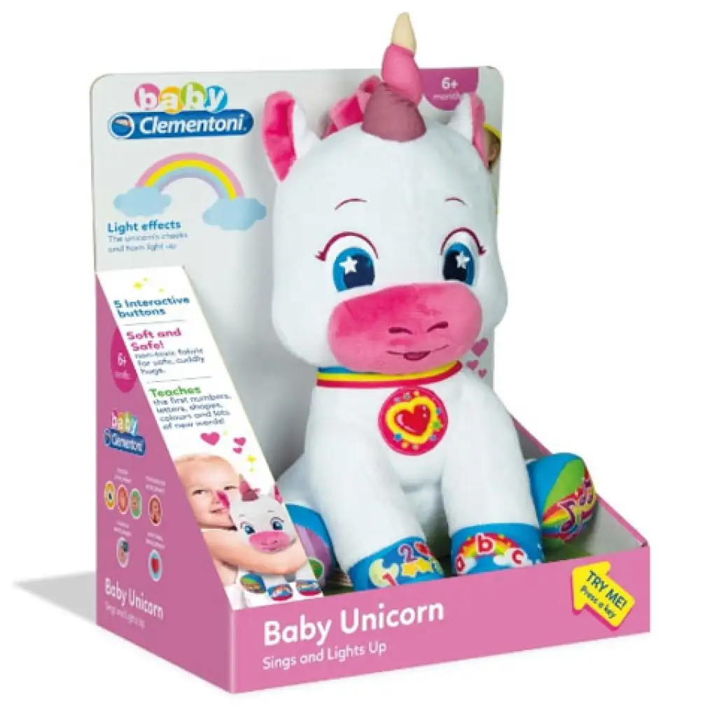 imagen de Clementoni: Unicornio de peluche interactivo 32cm 1