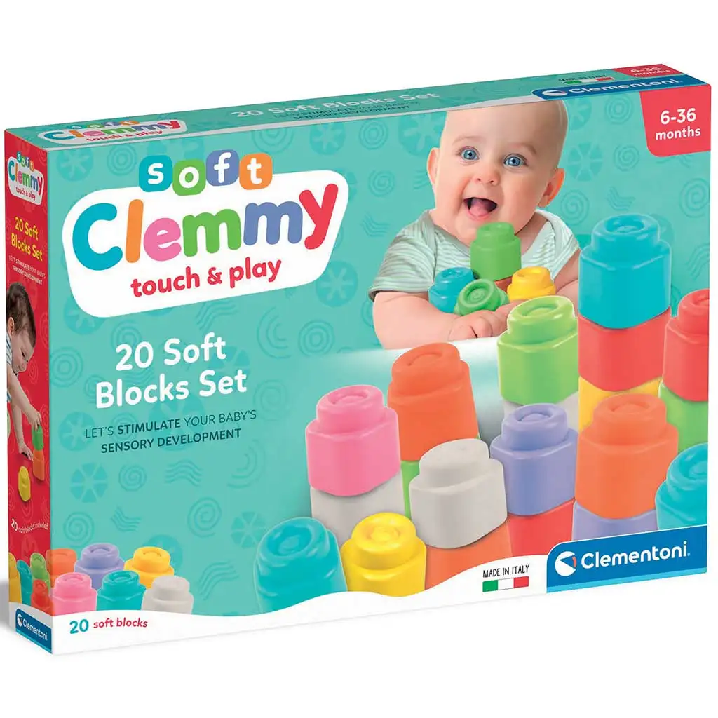 imagen de Clemmy: Touch & Play bloque de construcción suave y colorido set de 20 piezas - Clementoni 1