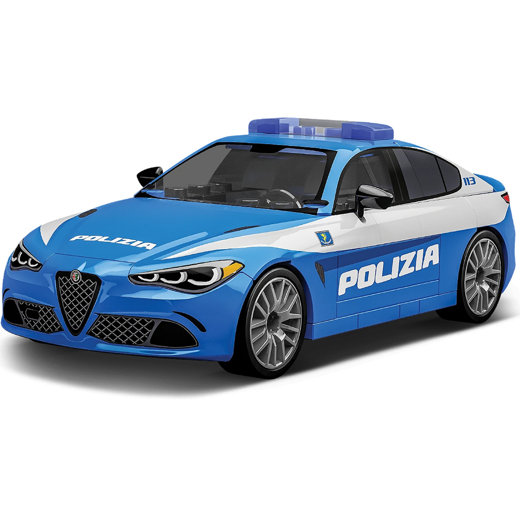 imagen de COBI: Alfa Romeo Giulia Quadrifoglio coche de policía juguete de construcción (24606) 2