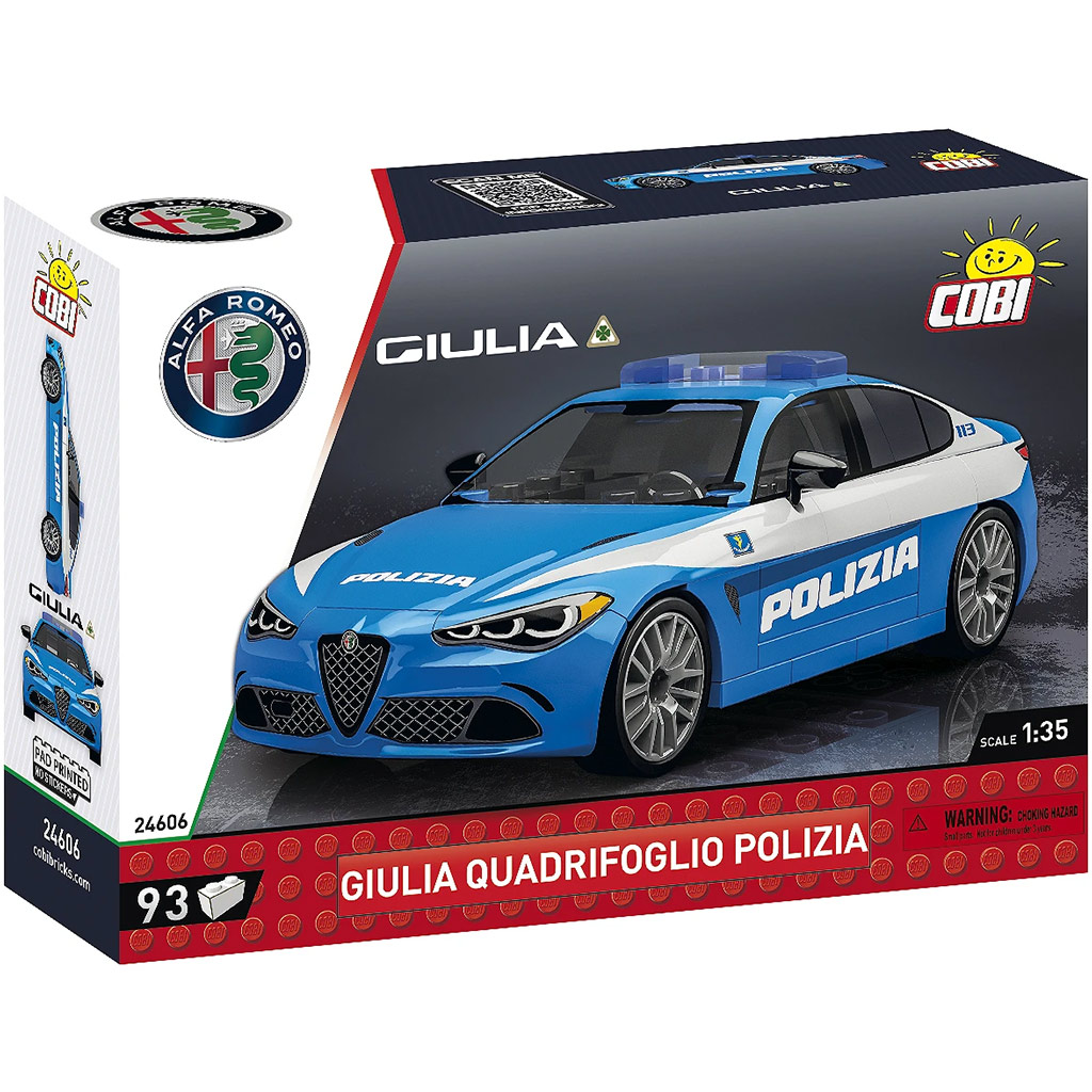 imagen de COBI: Alfa Romeo Giulia Quadrifoglio coche de policía juguete de construcción (24606) 1