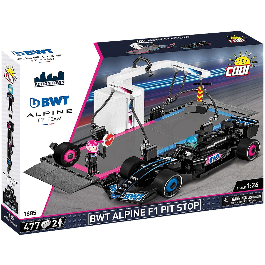 imagen de COBI: BWT Alpine F1 box de pits con coche de carreras (1685) 1