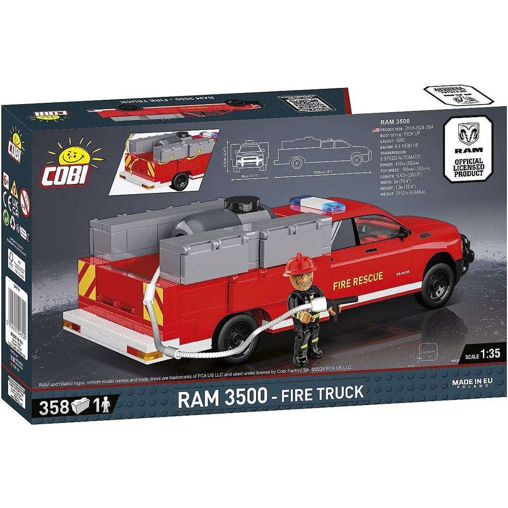 imagen de COBI: Camión de bomberos Dodge RAM 3500 juego de construcción (24612) 3