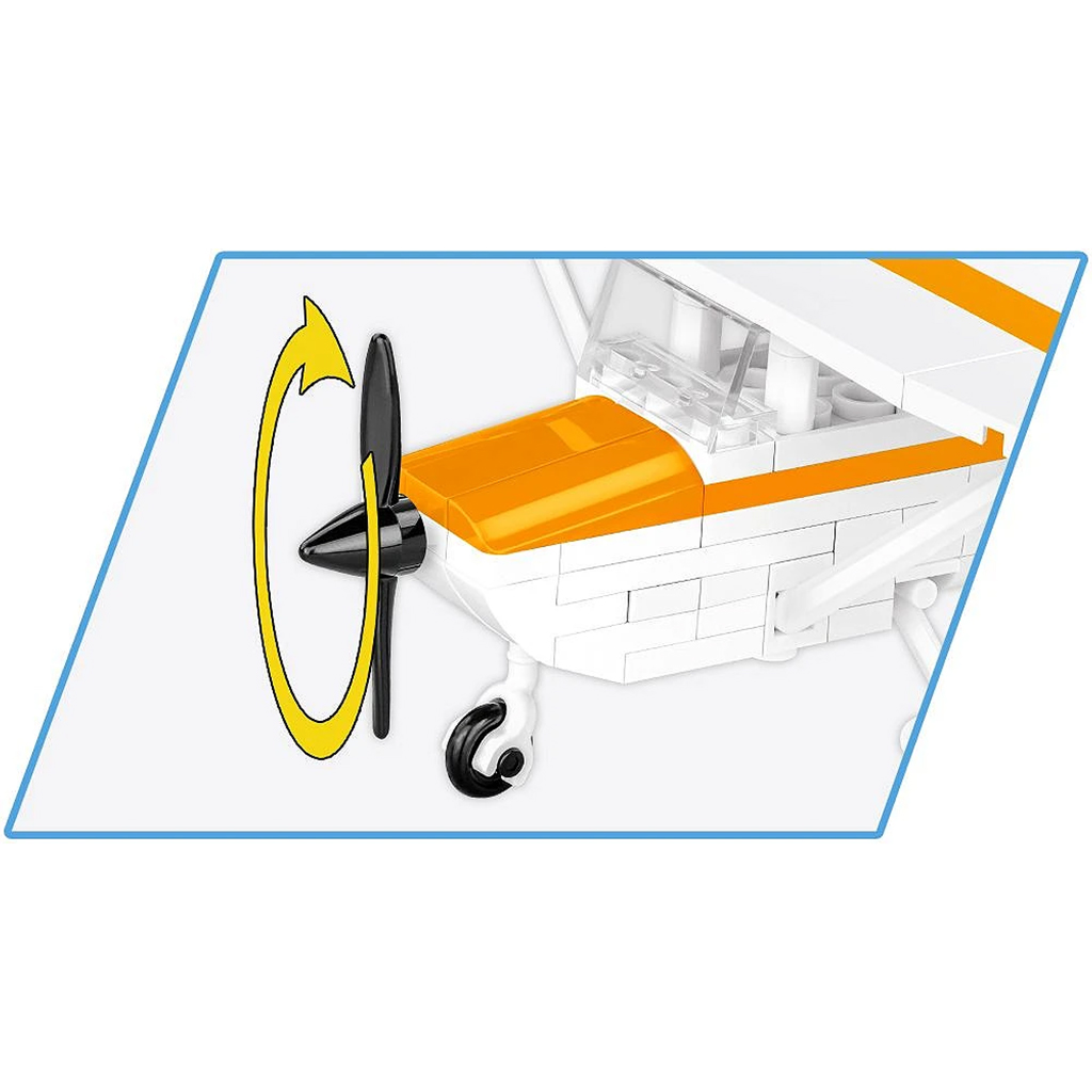 imagen de COBI: Cessna 172 Skyhawk naranja-blanco juego de construcción (26623) 3