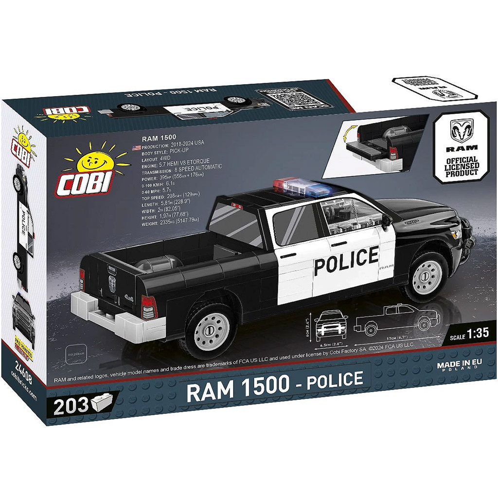 imagen de COBI: Dodge RAM 1500 coche de policía juego de construcción (24608) 3